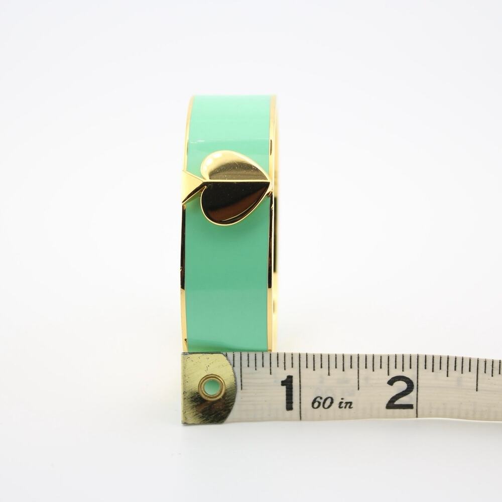 Kate Spade New York Heritage Spade Mint Enamel Gold Bangle Bracelet - Picture 9 of 9